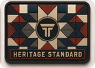 Heritage Standard patch, quilt block pattern with the TRPHY mark at center