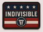 Indivisible patch, five stars over red and cream stripes on navy