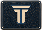 Topographic T patch, contour map lines behind the TRPHY mark on navy