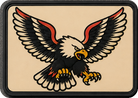 Traditional Eagle patch, tattoo flash eagle with wings spread on cream