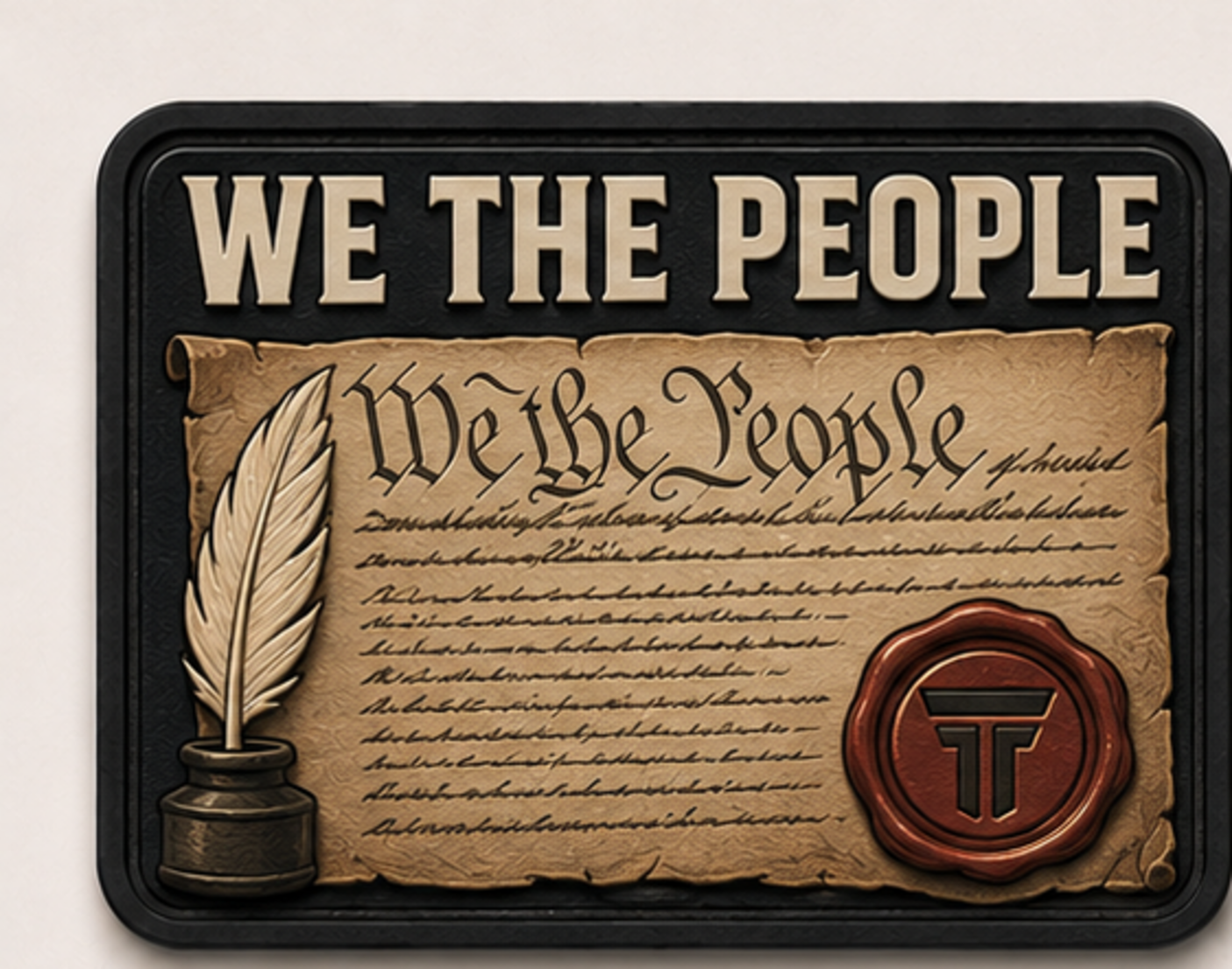 We The People patch, Constitution parchment with quill and wax seal